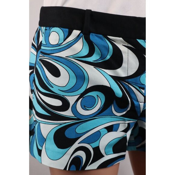 Michael Michael Kors Womens Size‎ 8 Swirl Print Shorts Blue & Black Mid-Rise - Picture 4 of 14
